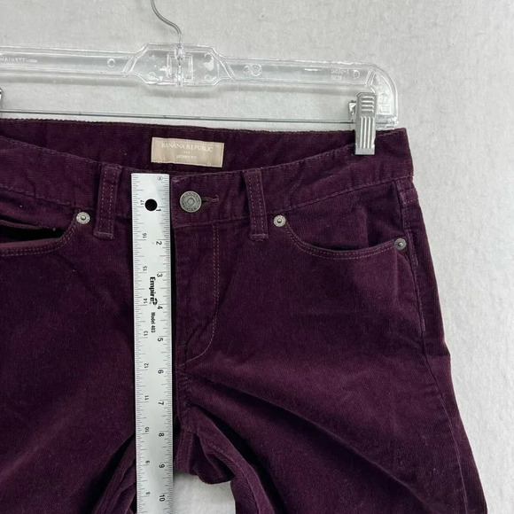 Banana Republic Corduroy Jeans Womens Sz 26P Purple Skinny Fit Low-Rise Stretch - Picture 4 of 12